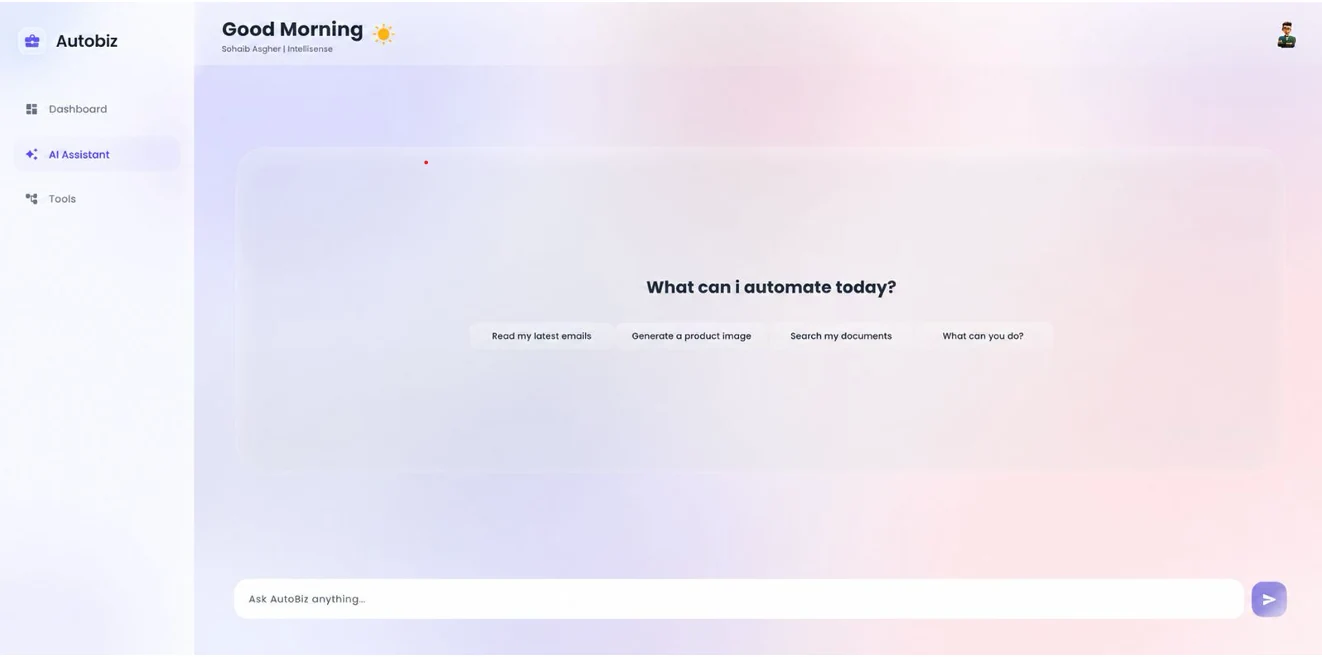 AutoBiz AI chat interface